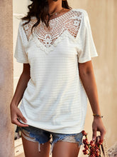 Load image into Gallery viewer, Spliced Lace Textured Tee Shirt
