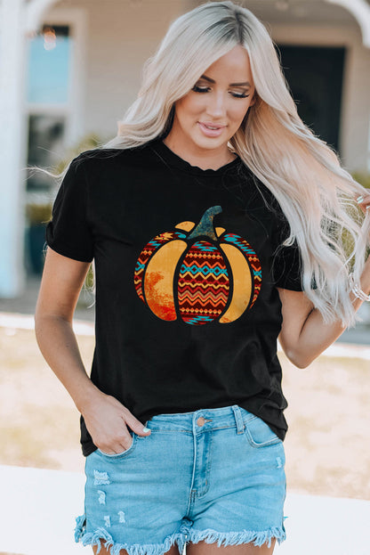 Pumpkin Graphic Cuffed Tee