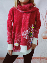 Load image into Gallery viewer, Christmas Element Round Neck Sweater and Scarf Set
