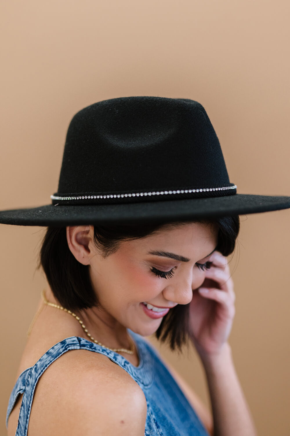 Fame Make an Entrance Rhinestone Strap Fedora