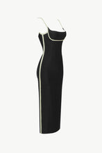 Load image into Gallery viewer, Contrast Spaghetti Strap Slit Midi Dress
