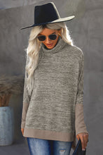 Load image into Gallery viewer, Ribbed Turtleneck Side Slit Sweatshirt
