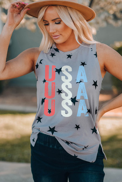 Star Print USA Slit Tank