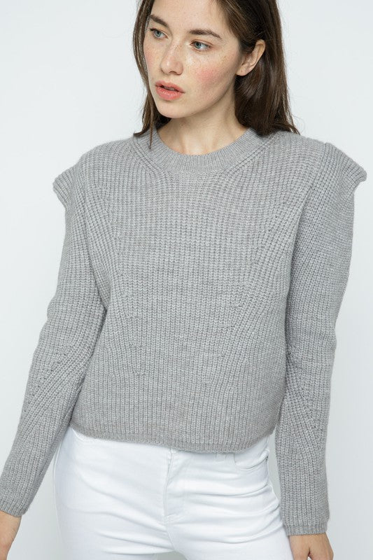 Structured Puff Shoulder Sweater