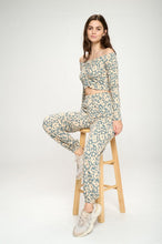 Load image into Gallery viewer, Jogger and Off Shoulder Top Lounge Wear Set Leopard
