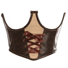 Load image into Gallery viewer, Faux Leather Steel Boned Lace-Up Waist Cincher
