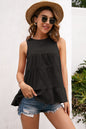 Tiered Layer Ruffle Hem Top