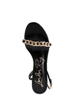 Load image into Gallery viewer, Mooning High Heeled Metal Chain Strap Sandals
