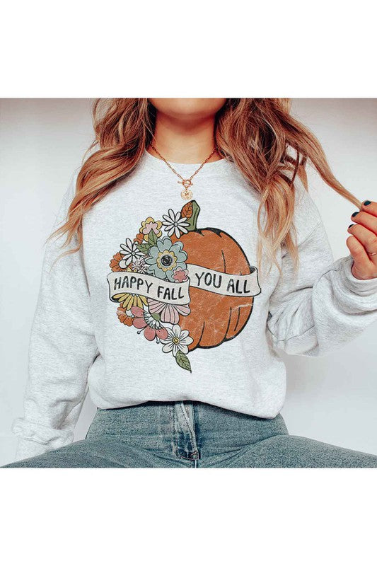 HAPPY FALL YOU ALL GRAPHIC SWEATSHIRT PLUS SIZE