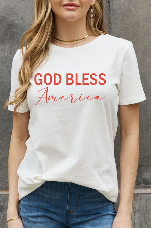 Simply Love GOD BLESS AMERICA Graphic Cotton Tee