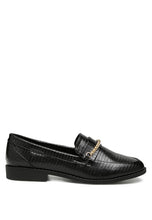 Load image into Gallery viewer, Vouse Low Block Loafers Adorned With Golden Chain
