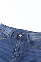 Load image into Gallery viewer, Blue Mid Waist Distressed Flared Jeans
