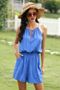 Sling Solid Color Drawstring Jumpsuit