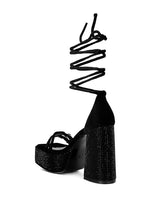 Load image into Gallery viewer, FIRECROWN High Platform Diamante Lace Up Sandals
