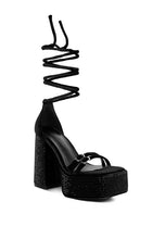 Load image into Gallery viewer, FIRECROWN High Platform Diamante Lace Up Sandals
