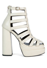 Load image into Gallery viewer, Rielle High Platfrom Cage Bootie Sandal
