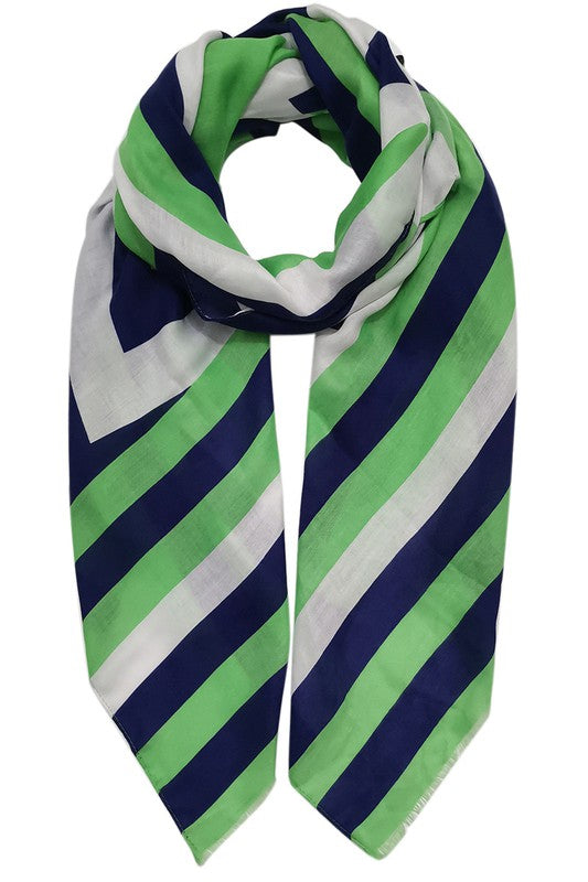 Abstract Striped Print Scarf