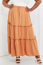 Load image into Gallery viewer, Zenana Summer Days Full Size Ruffled Maxi Skirt in Butter Orange
