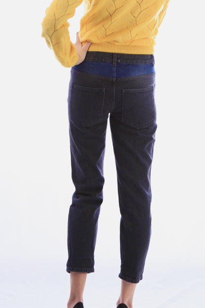 Two Tone Cuffed Denim Jean