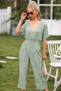 Polka Dot V-neck Jumpsuit