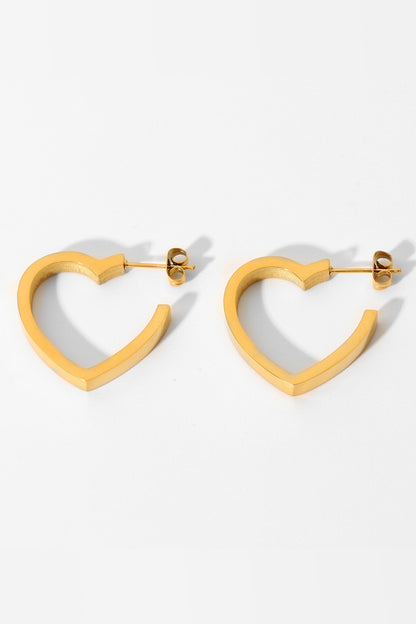 Heart-Shaped Hoop Earrings