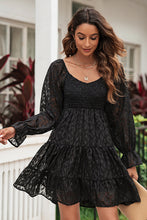 Load image into Gallery viewer, Leopard Applique Flounce Sleeve Smocked Tiered Dress
