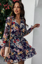 Floral Ruffled Hem Wrap Dress