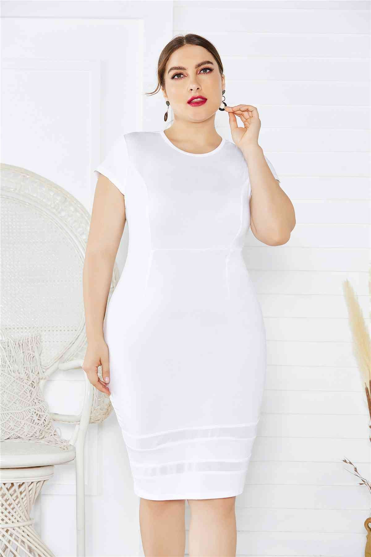 Mesh Stitching Plus Size Dress