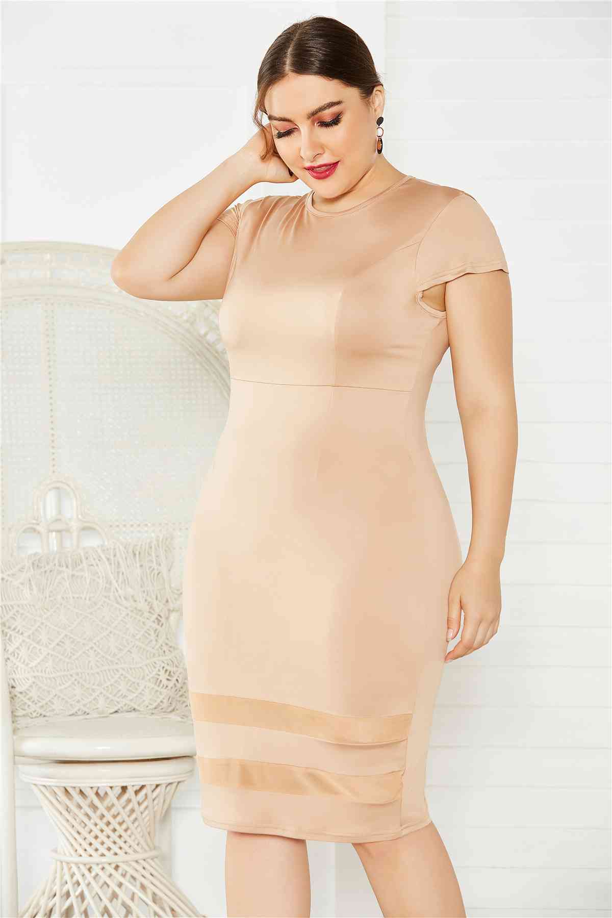 Mesh Stitching Plus Size Dress