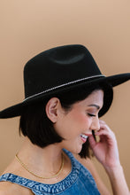 Load image into Gallery viewer, Fame Make an Entrance Rhinestone Strap Fedora
