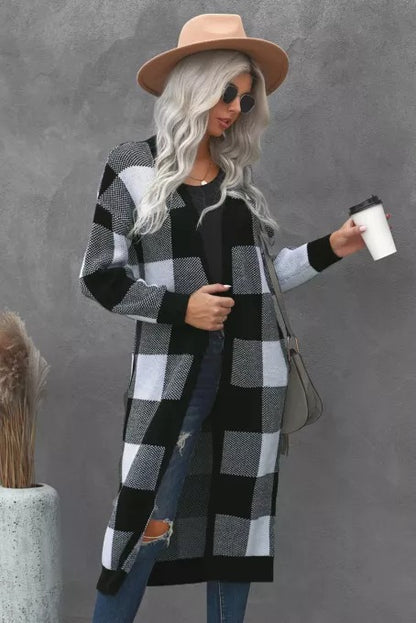 Women's Plaid Cardigan Blouse