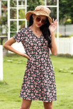 Load image into Gallery viewer, Full Size Range Ditsy Floral Slit Dress
