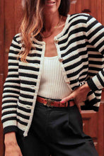 Load image into Gallery viewer, Striped Button Down Cardigan
