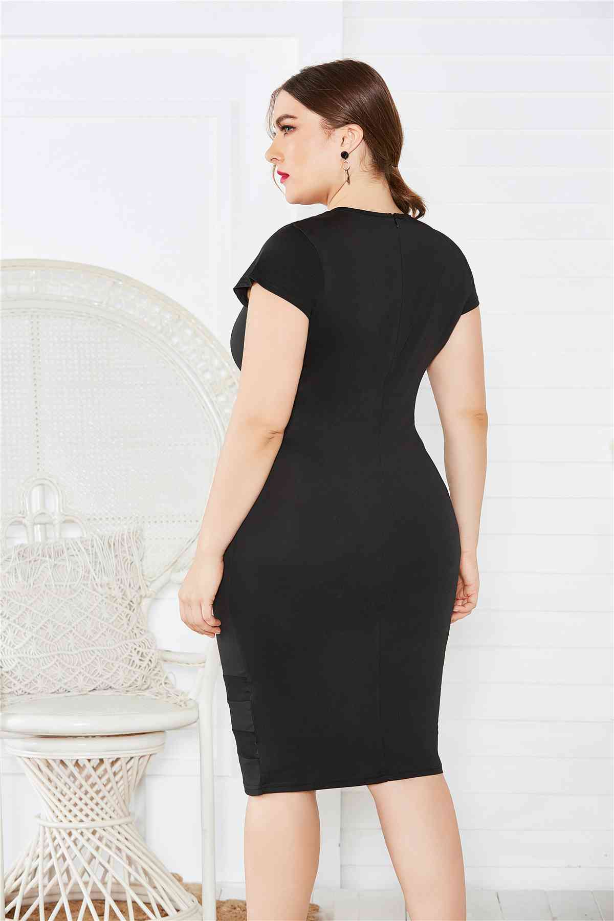 Mesh Stitching Plus Size Dress