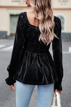 Load image into Gallery viewer, Smocked Square Neck Long Sleeve Blouse

