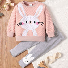Load image into Gallery viewer, Girls Rabbit Graphic Top and Pants Set
