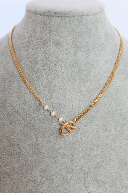 Gold Chain with Pearl Necklace