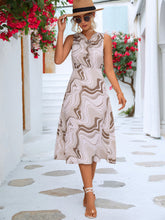Load image into Gallery viewer, Printed Cowl Neck Sleeveless Dress
