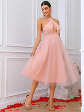 Load image into Gallery viewer, Halter Neck Backless Tulle Dress
