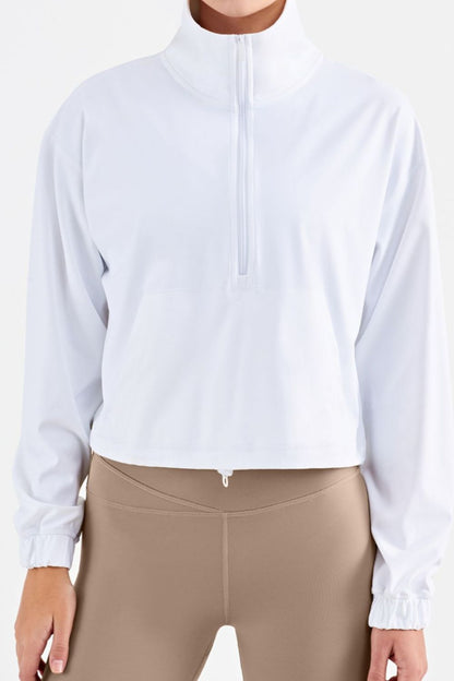 Half-Zip Dropped Shoulder Sports Top