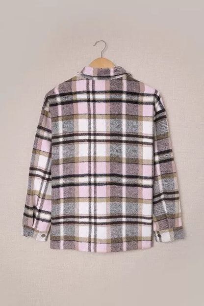 Plaid Print Flap Pocket Shirt