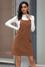 Load image into Gallery viewer, Corduroy Mini Overall Dress with Pocket

