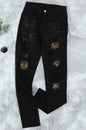 Leopard Patch Skinny Jeans