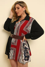 Load image into Gallery viewer, Plus Size Color Block Button Front Shirt

