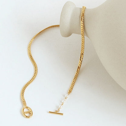 Gold Chain with Pearl Necklace