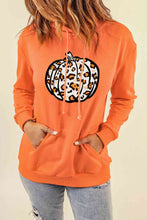 Load image into Gallery viewer, Leopard Pumpkin Graphic Hoodie with Pocket
