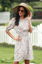 Load image into Gallery viewer, Full Size Range Floral Shirred Boat Neck Dress
