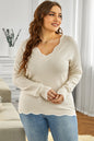 Gray Wavy V-neck Sweater