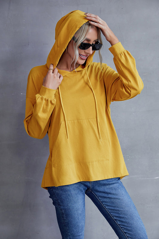 Drawstring Kangaroo Pocket Hoodie