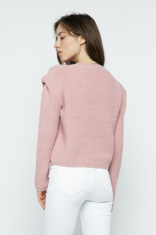 Structured Puff Shoulder Sweater